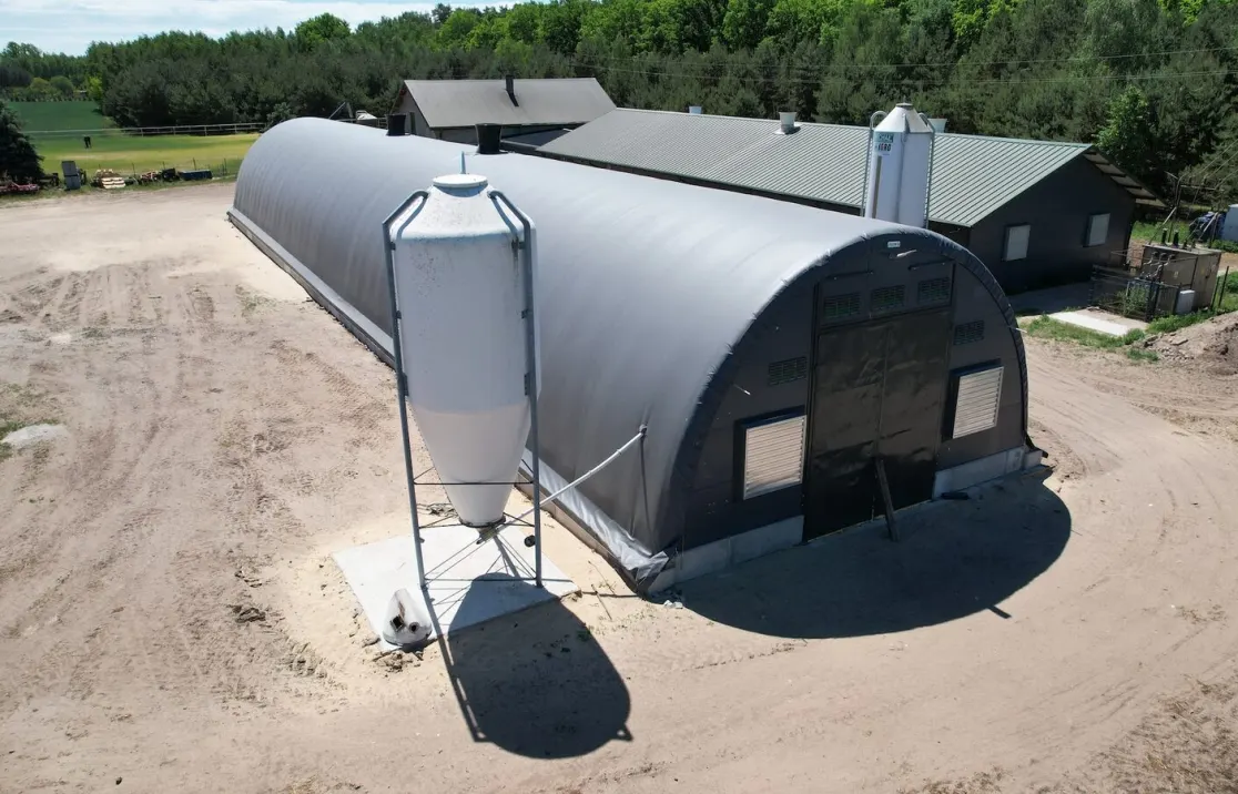ARBENA buildings on a working site, seen from the air